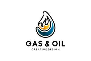 creativo moderno astratto gas e fuoco logo design nel gocciolare concetto vettore