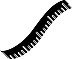 illustrazione di misurazione nastro icona nel nero e bianca. vettore