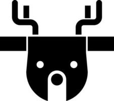 glifo icona di renna viso nel piatto stile. vettore