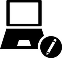 modificare blog di il computer portatile glifo icona. vettore