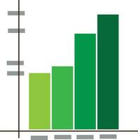 bar grafico icona nel verde colore. vettore