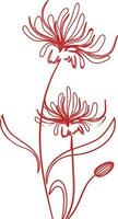 linea arte illustrazione di fiori con germoglio. vettore