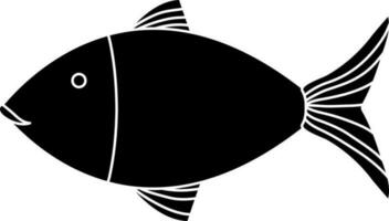 illustrazione di pesce icona con pinna nel nero stile. vettore