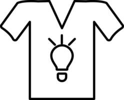 icona di maglietta con lampadina per marketing o annuncio pubblicitario concetto. vettore