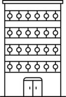 piatto stile nero linea arte edificio icona. vettore