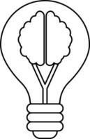 icona di lampadina dentro cervello nel illustrazione. vettore