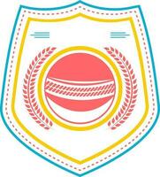 illustrazione di un' scudo con palla per cricket. vettore