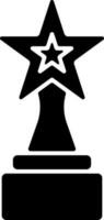 stella trofeo o premio icona isolato nel nero e bianca colore. vettore