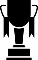 nero e bianca icona di trofeo tazza. vettore