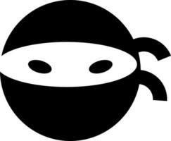 ninja testa icona nel glifo stile. vettore