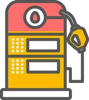 rosso e giallo gas stazione icona nel piatto stile. vettore