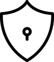 scudo serratura icona nel magro linea arte. vettore