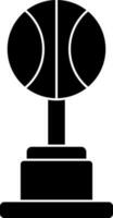 nero pallacanestro trofeo premio icona su bianca sfondo. vettore