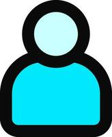 illustrazione di utente icona nel blu e nero colore. vettore