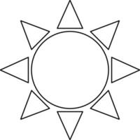 nero linea arte illustrazione di un' sole icona. vettore