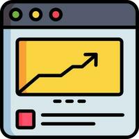 Posizione o statistica freccia su ragnatela pagina icona nel colorato colore. vettore