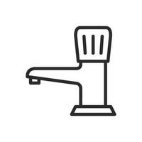 rubinetto icona nel piatto stile. acqua rubinetto vettore illustrazione su bianca isolato sfondo. acqua tubo attività commerciale concetto.