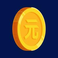 renminbi moneta Cina oro i soldi vettore yuan moneta