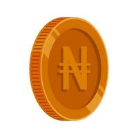 naira moneta bronzo i soldi rame ngn simbolo vettore