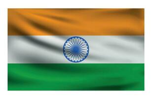 realistico nazionale bandiera di India. attuale stato bandiera fatto di tessuto. vettore