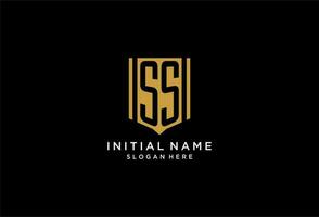 ss monogramma logo con geometrico scudo icona design vettore