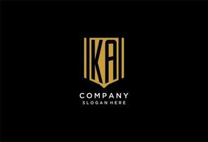 ka monogramma logo con geometrico scudo icona design vettore