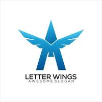 lettera un' con aquila logo pendenza colorato vettore