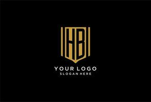 hb monogramma logo con geometrico scudo icona design vettore