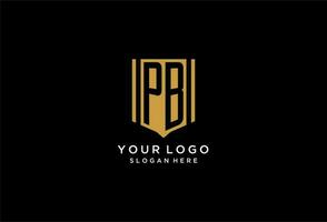 pb monogramma logo con geometrico scudo icona design vettore