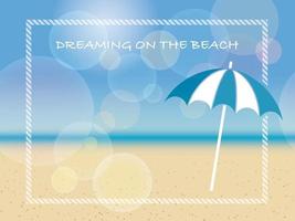 illustrazione vettoriale sfondo estate con un ombrellone da spiaggia e lo spazio del testo
