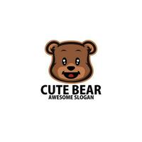 carino orso logo design colorato portafortuna vettore