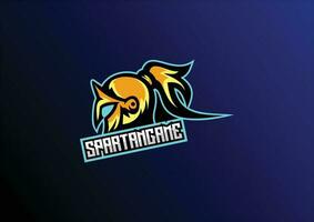 sparta gioco logo esport design vettore