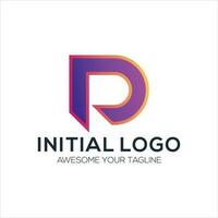 iniziale d logo design pendenza colorato vettore