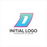 d iniziale logo pendenza colorato design vettore