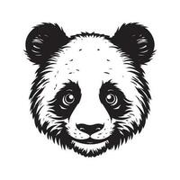 panda, Vintage ▾ logo linea arte concetto nero e bianca colore, mano disegnato illustrazione vettore