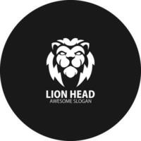 Leone testa logo design icona vettore