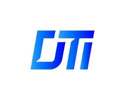 futuristico lettera dti moderno logo vettore