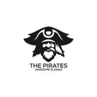 il pirati logo design silhouette linea arte vettore