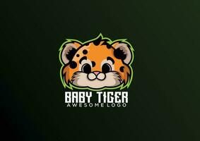 bambino tigre logo portafortuna design vettore