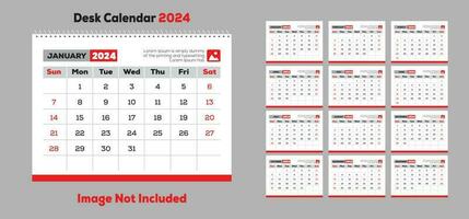 gratuito scrivania calendario 2024 vettore