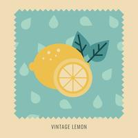 Illustrazione di design piatto di un limone vintage vettore