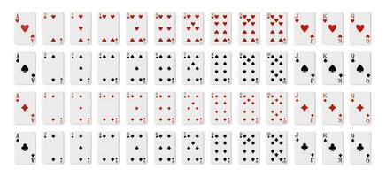3d realistico vettore icona illustrazione. pieno ponte di poker giocando carte. isolato su bianca sfondo.