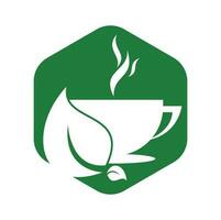 eco caffè logo modello design. verde caffè logo modello design vettore. vettore