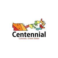 carta geografica di centenario Colorado città colorato geometrico logo vettore
