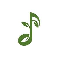 musica Nota con foglia vettore logo disegno, naturale musica logo design il combinazione le foglie musica logo design
