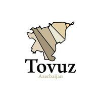 logo di il città di tovuz carta geografica illustrazione modello disegno, carta geografica grafico azerbaijan regione carta geografica vettore