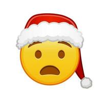 Natale angosciato viso grande dimensione di giallo emoji Sorridi vettore