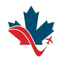 Canada viaggio vettore logo design. canadese aviazione vettore logo design concetto.