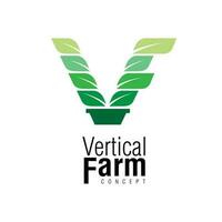 v lettera basato verticale azienda agricola logo concetto simbolo. vettore