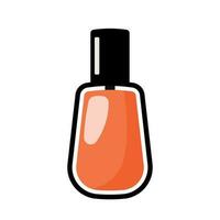 arancia chiodo polacco icona con nero linea per manicure pedicure vettore illustrazione